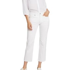 NYDJ For Chico's White Denim Cropped Jeans SZ 6 Flattering Versatile Comfort